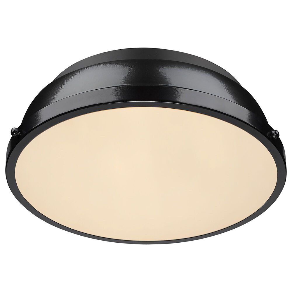 Golden Lighting Duncan 14" Flush Mount in Matte Black and Glossy Black, , large