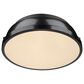 Golden Lighting Duncan 14" Flush Mount in Matte Black and Glossy Black, , large