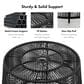 Furniture of America Meja Round Patio Coffee Table in Black, , large
