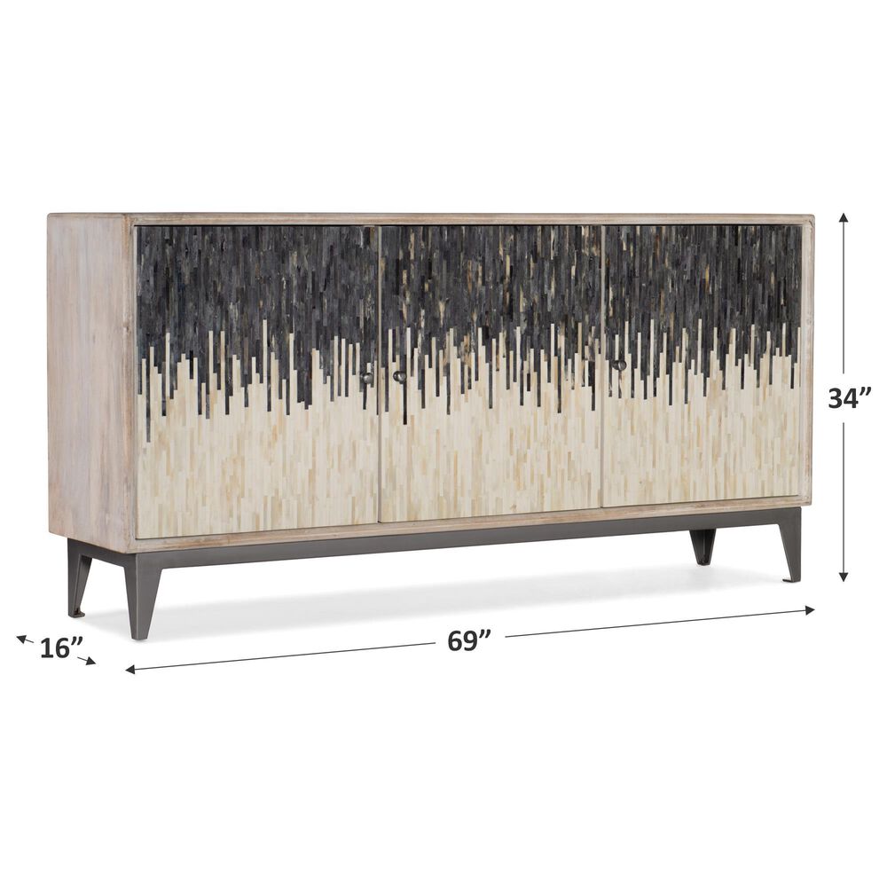 Hooker Furniture 3-Door TV Console in White and Grey, , large