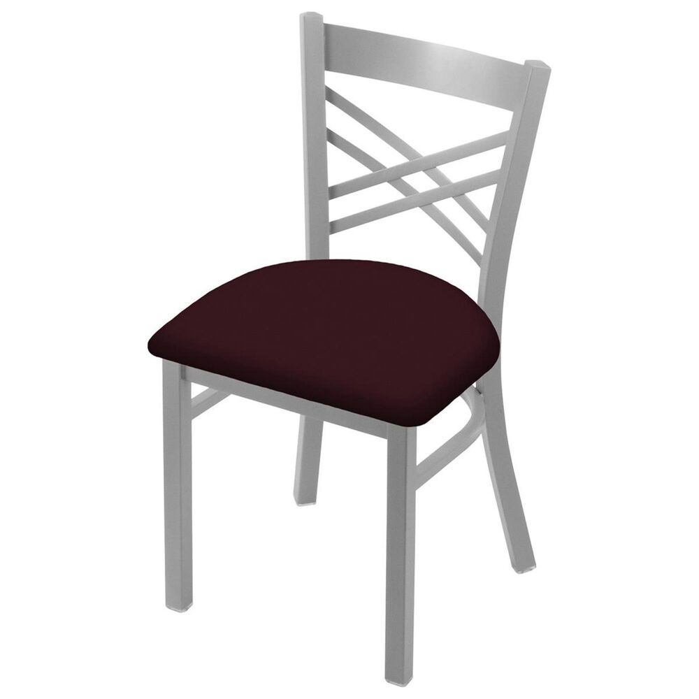 Holland Bar Stool 620 Catalina 18" Chair with Anodized Nickel and Canter Bordeaux Seat, , large