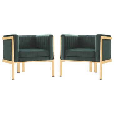 Dayton Paramount Accent Armchair in Forest Green (Set of 2), , large