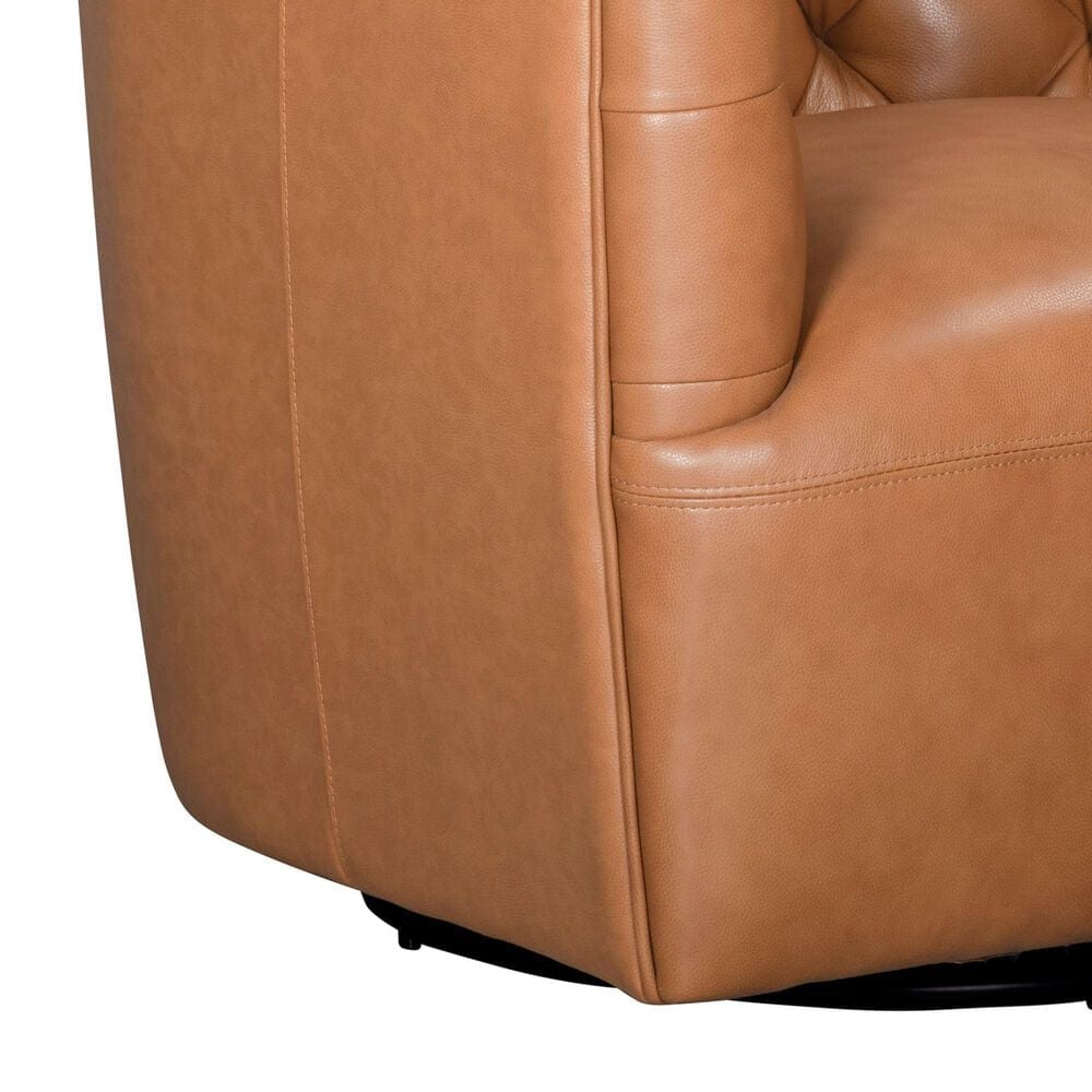 Italiano Furniture Cambria Mira Swivel Chair in Caramel Brown, , large