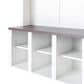 HOMLUX 6-Hook Hall Tree with Cubbies in White, , large