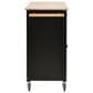HOMLUX 54" Kitchen Island Cart with Solid Wood Top and Locking Wheels in Black, , large