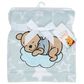 Lambs and Ivy Starlight Pooh Baby Blanket in Blue, Brown and Yellow, , large