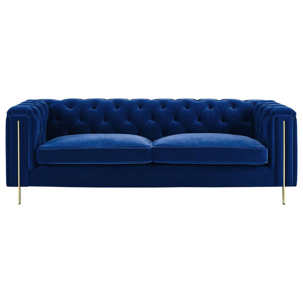 Steve Silver Charlene Stationary Sofa in Sapphire Blue Velvet, , large