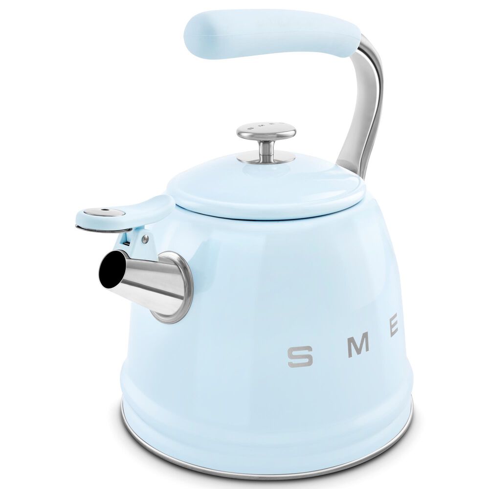 SMEG 2.3L Retro Style Electric Whistling Kettle in Pastel Blue, , large