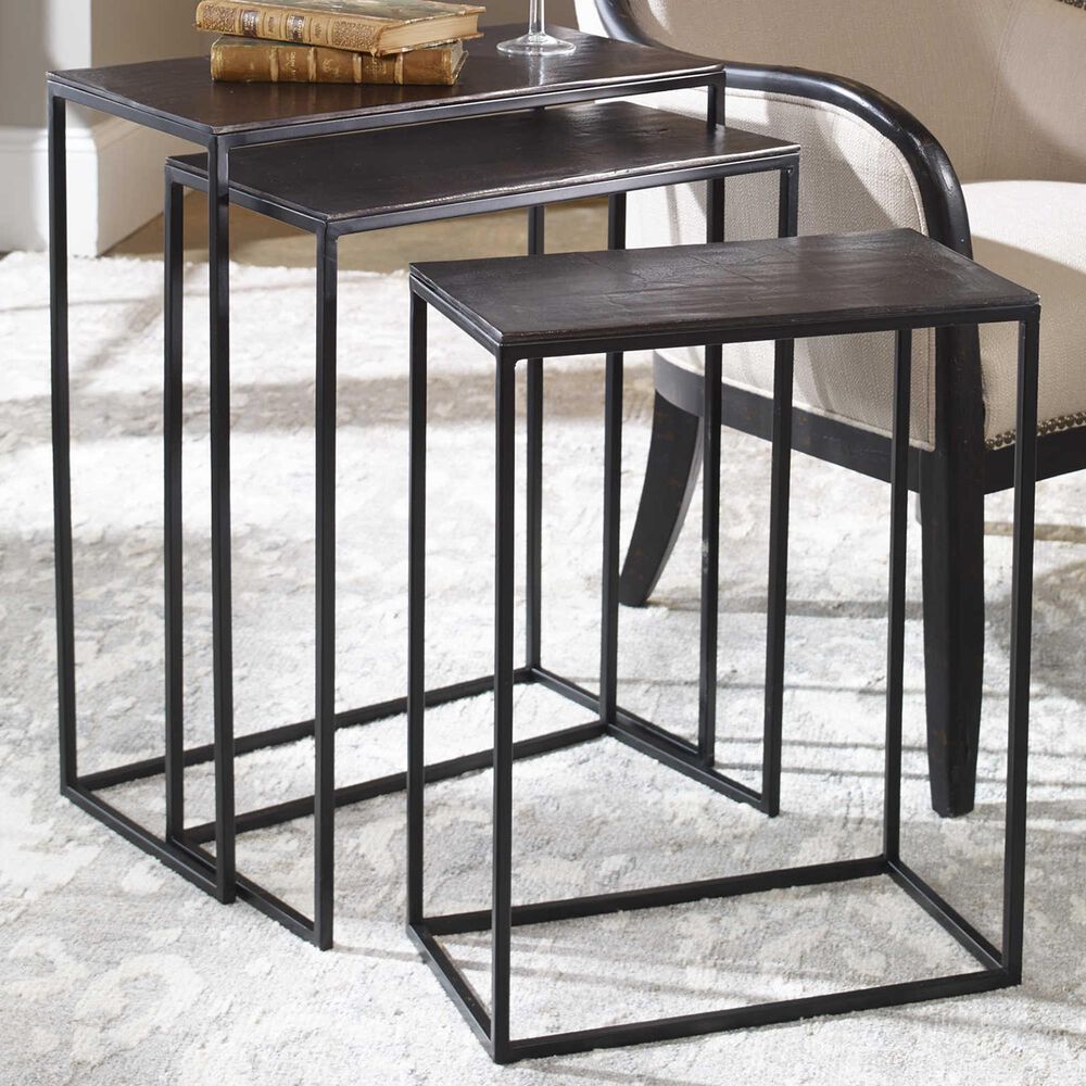 Uttermost Coreene Nesting Tables Set of Three in Black, , large