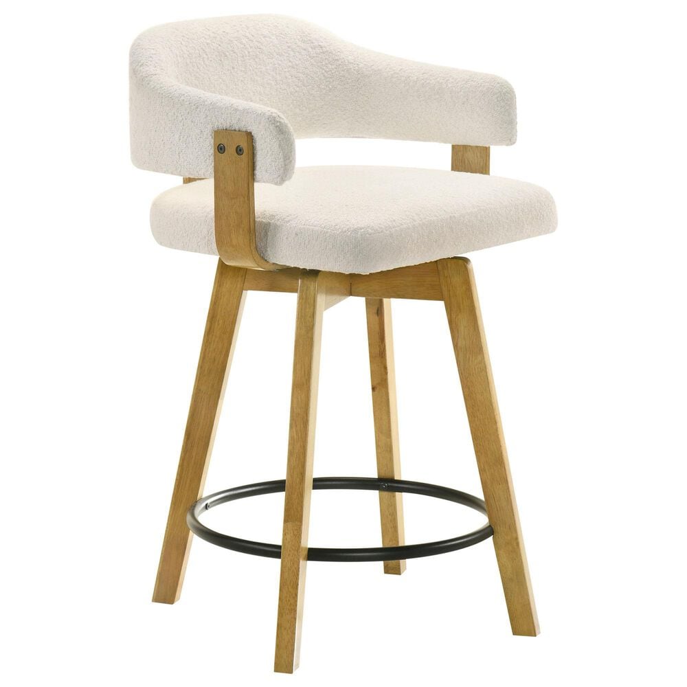 Armen Living Callah Swivel Counter Height Stool in Amber Glow, , large