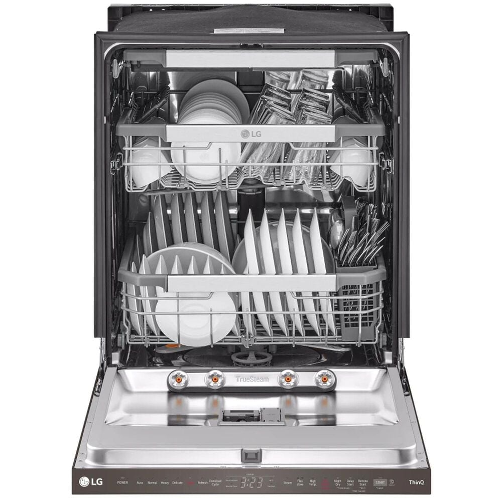 LG 24&quot; Top Control Smart Dishwasher with TrueSteam and Dynamic Heat Dry in Black Stainless Steel, , large