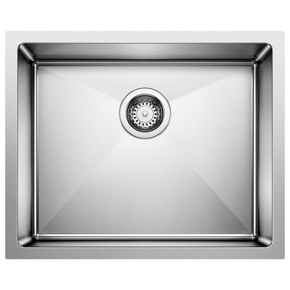 Blanco Quatrus 22" R15 Single Bowl Kitchen Sink in Refined Brushed, , large