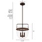 Hunter Karloff 12" 3-Light Pendant in Textured Rust, , large