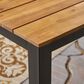 Hearth and Haven Outdoor Dining Table with Slatted Design and Iron Frame in Black, , large