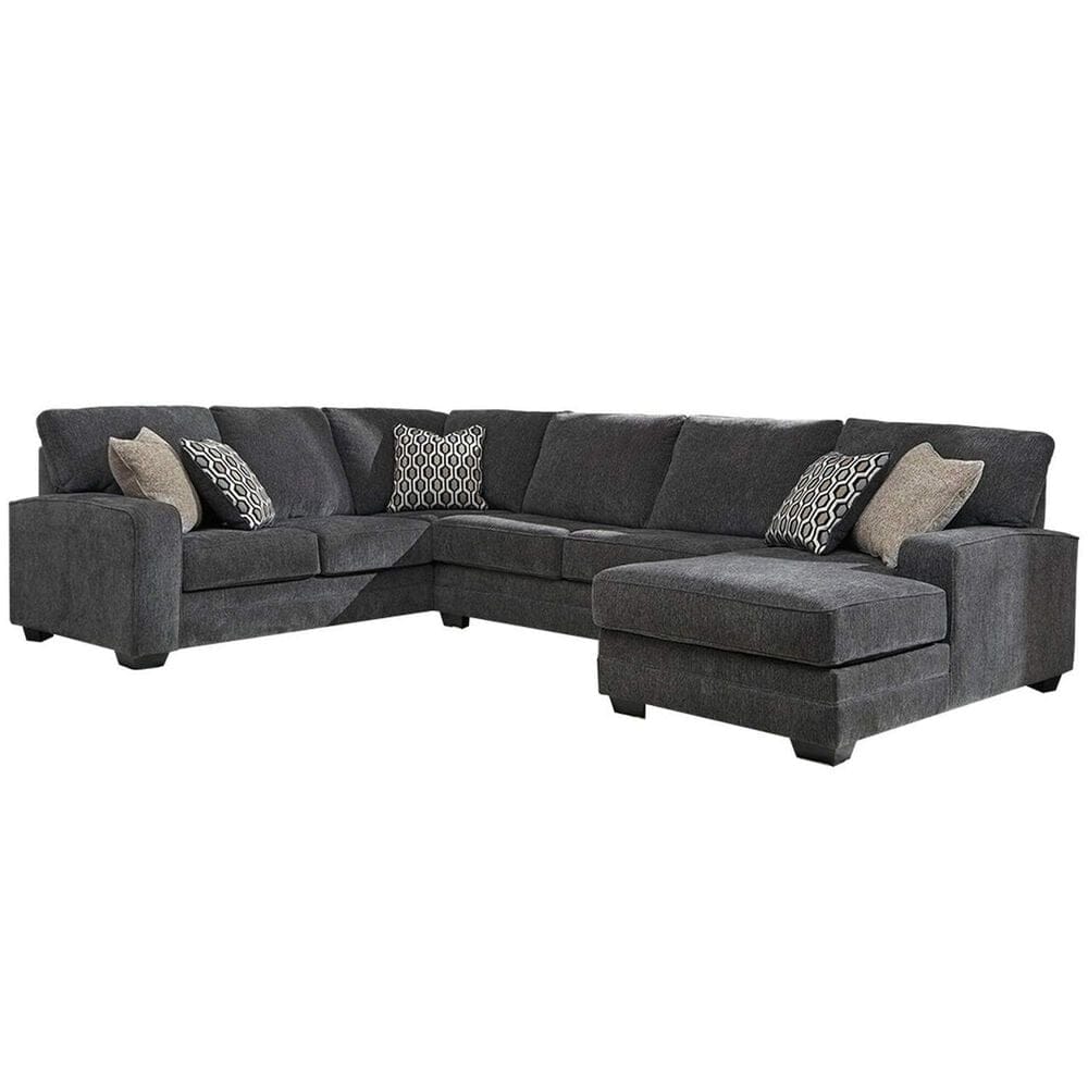 Ashley Tracling 3-Piece U-Shaped Stationary Sectional in Slate Gray, , large