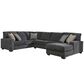 Ashley Tracling 3-Piece U-Shaped Stationary Sectional in Slate Gray, , large