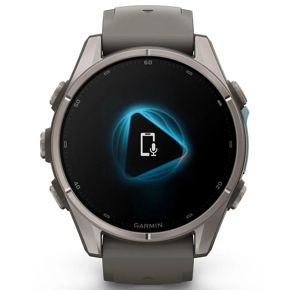 Garmin fenix 9 Smartwatch 43mm Titanium with Pebble Gray Silicone Band, , large
