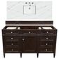 James Martin Vanities Brittany 60" Single Bathroom Vanity in Burnished Mahogany with 3 cm Ethereal Noctis Quartz Top and Rectangle Sink, , large