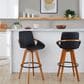 Lumisource Cosmo Swivel Barstool with Black Cushion in Walnut and Black, , large