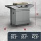 Tytus Emberwood Grill and Prep Cart with 2-Burner 22" Gas Tabletop Griddle in Gunmetal Gray, , large