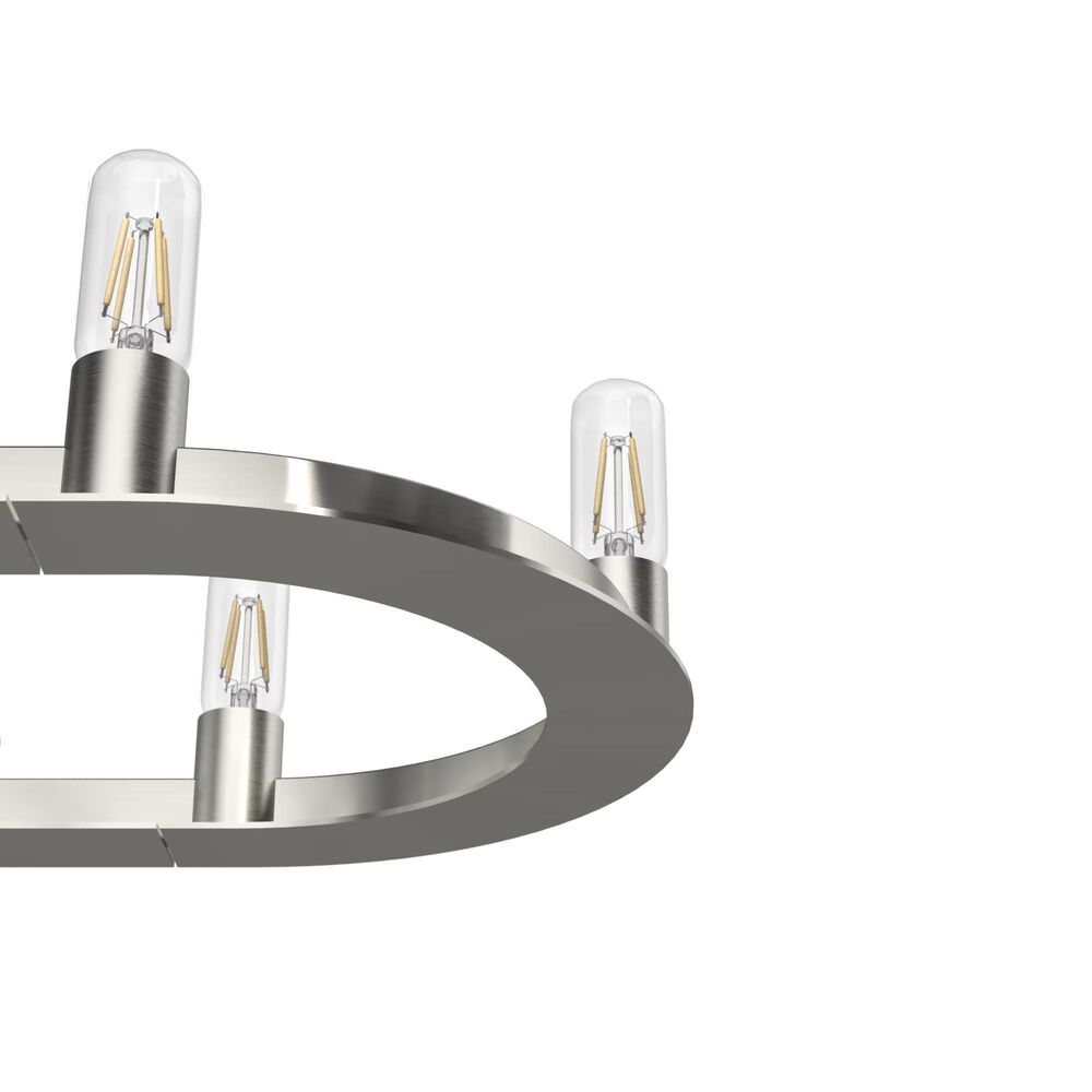 Hunter Saddlewood 10-Light Linear Chandelier in Brushed Nickel, , large