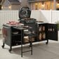 HOMLUX 72.4" Outdoor Kitchen Island with Large Fold-out Prep Table and Adjustable Shelves for Big Green Egg in Black, , large