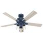 Hunter Hartland 52" Ceiling Fan with LED Lights in Indigo Blue, , large