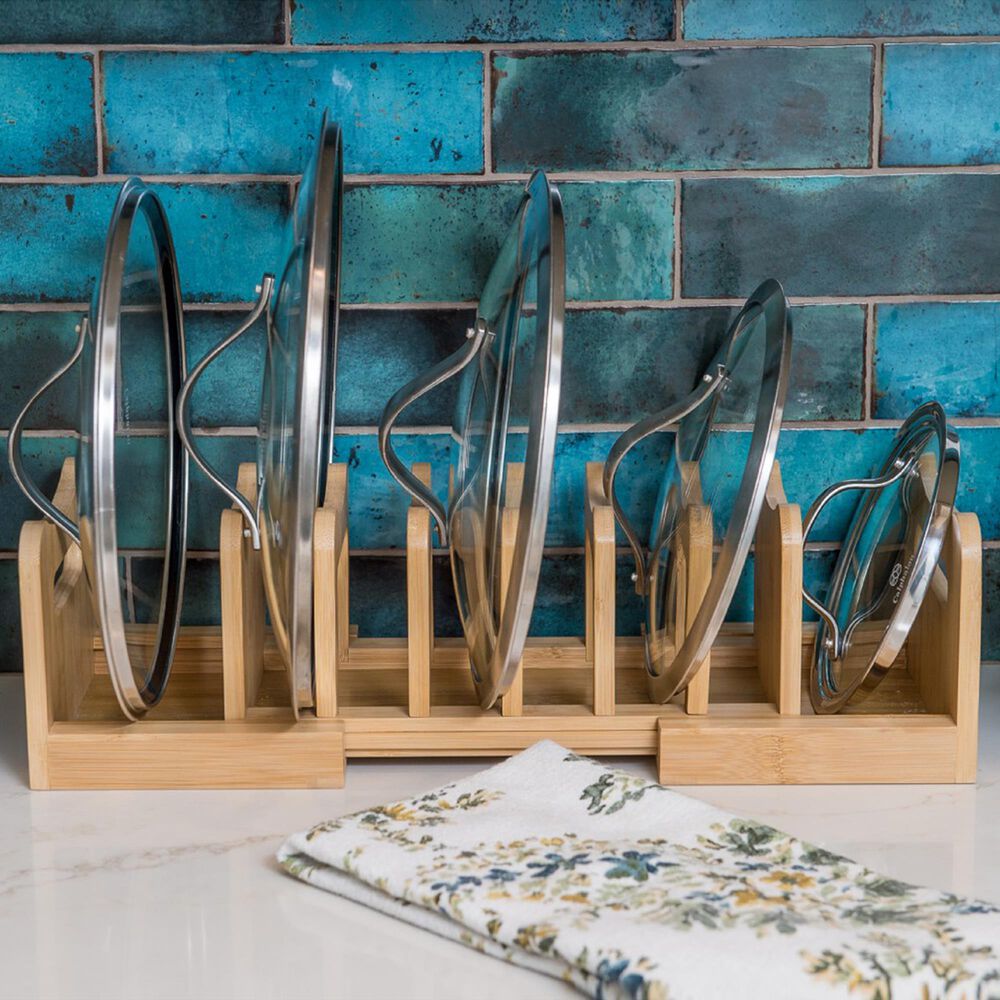 Lipper International Bamboo Expandable Lid Holder in Brown, , large