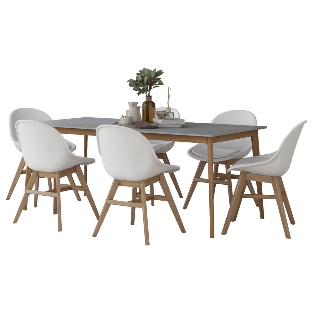 International Home Miami Midtown Concept 7-Piece Dining Set in Grey, Brown and White, , large