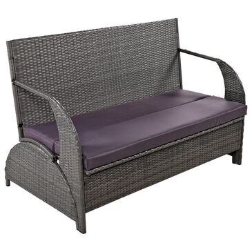 Hearth and Haven U Style Outdoor Loveseat with Convertible Seating in Gray, , large