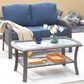 HOMLUX 2-Piece Patio Loveseat and Coffee Table Set in Denim Blue, , large