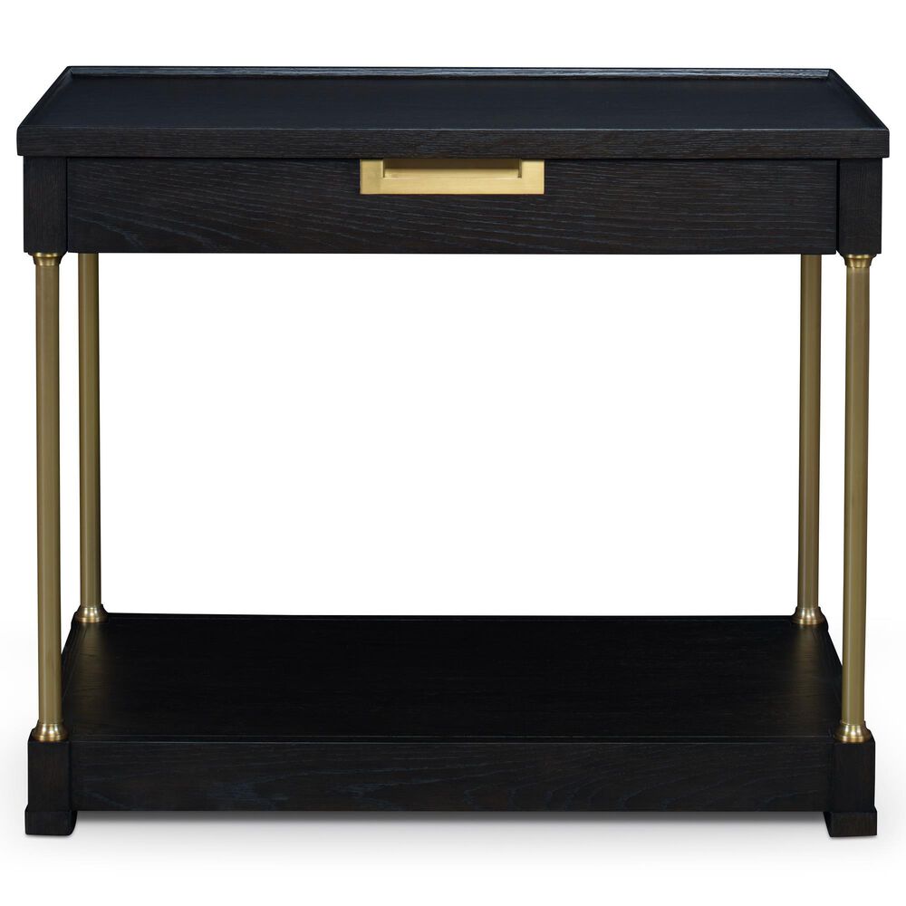 Century Cadence 1-Drawer Nightstand in Mocha and Antique Brass, , large