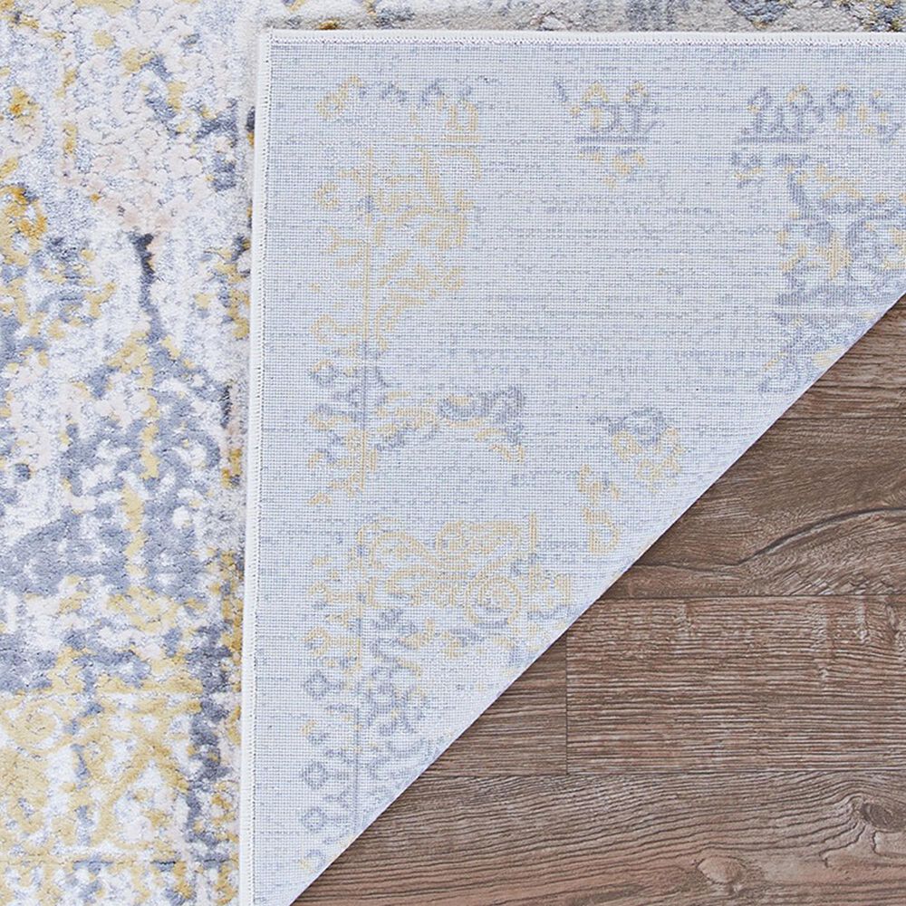 Couristan Calinda Grand Damask 2&#39;3&quot; x 7&#39;6&quot; Gold, Silver and Ivory Runner, , large