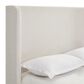 Hearth and Haven Hayden Queen Panel Bed with Ivory Upholstery in Walnut, , large