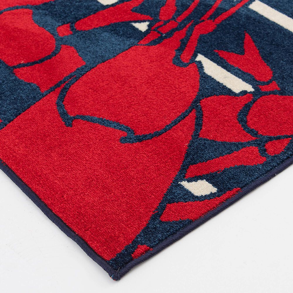 Central Oriental Terrace Tropic Lively Lobsters 7&#39;10&quot; x 9&#39;10&quot; Sapphire and Snow Area Rug, , large