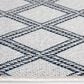 Central Oriental New Zealand Diamond 6"7" x 9"6" Ecru and Granite Area Rug, , large