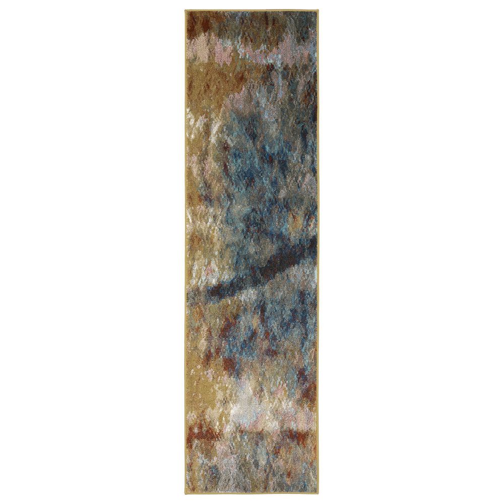 Oriental Weavers Venice Forli 2"3" x 7"6" Blue and Gold Runner, , large