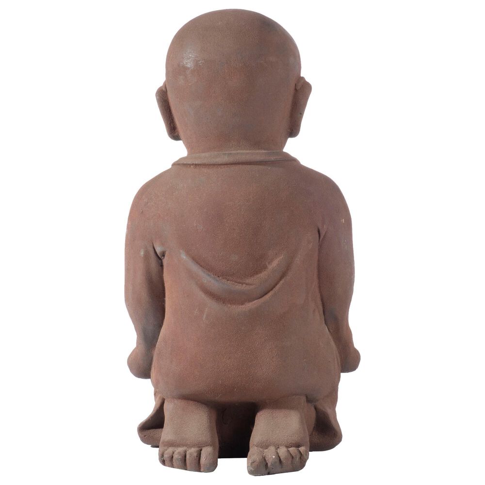 Alfresco Home Reading Buddha Patio Statue in Antique Rust, , large