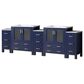 Lexora Home Volez 108" Double Bathroom Vanity in Navy Blue with 2 cm White Ceramic Top, Rectangular Sinks and Side Cabinets, , large
