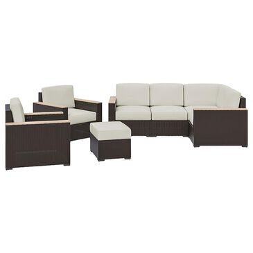 Homestyles Palm Springs 4-Piece Patio Sectional Set in Brown, , large