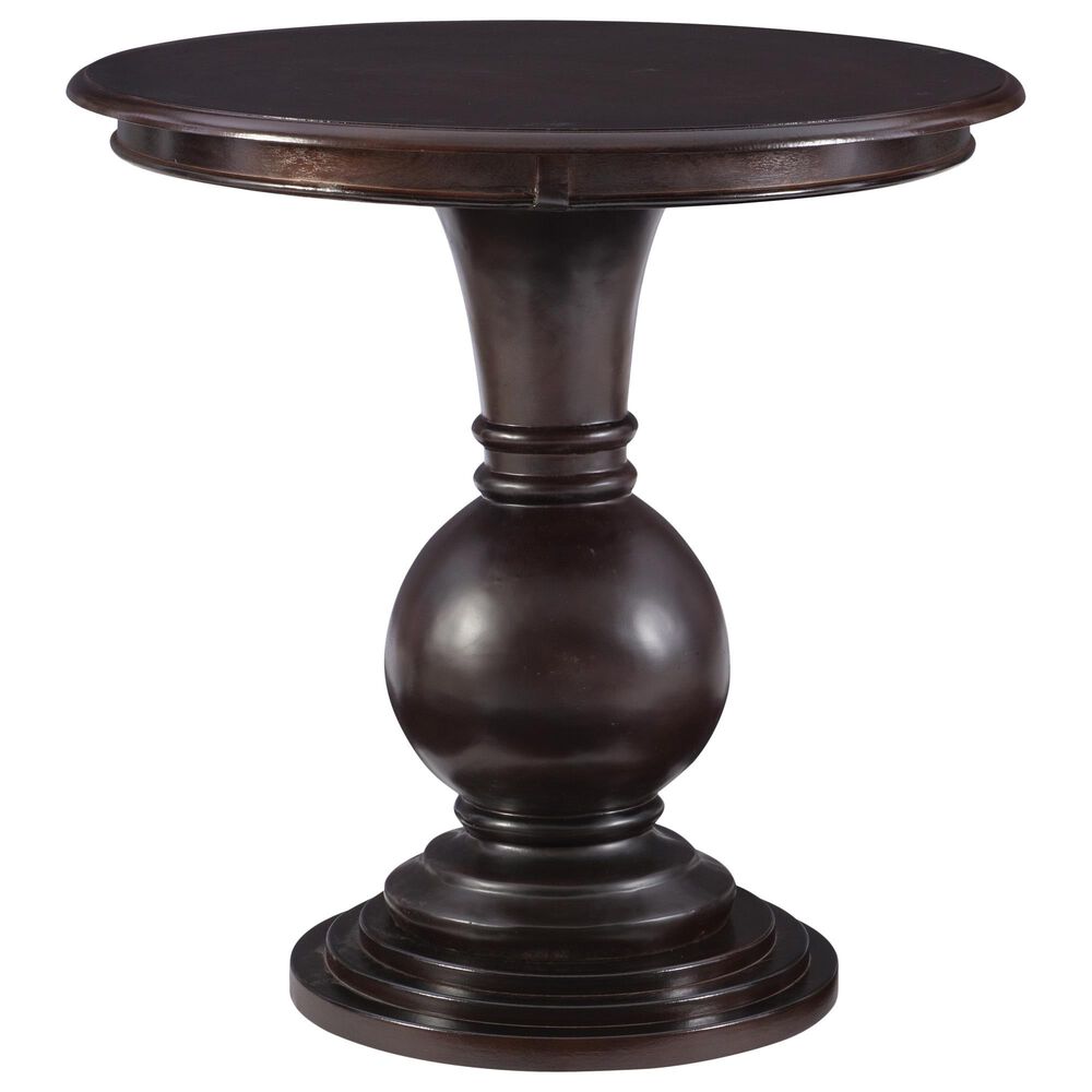 Linon Home Decor Amelia Round Accent End Table in Espresso, , large