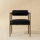Club Collection By Sunpan Ajani Arm Chair with Charcoal Black Cushion in Antique Brass, , large