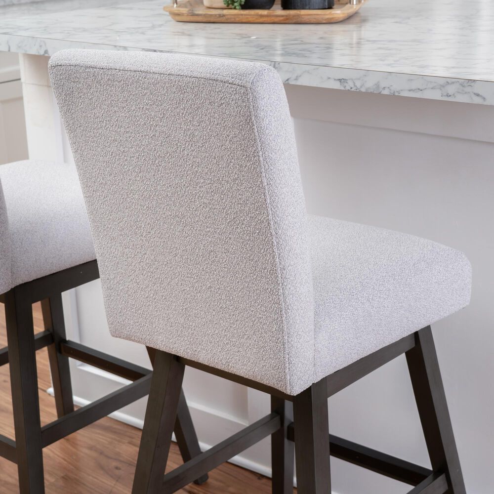 Linon Home Decor Cyrus Swivel Bar Stool in Grey (Set of 2), , large