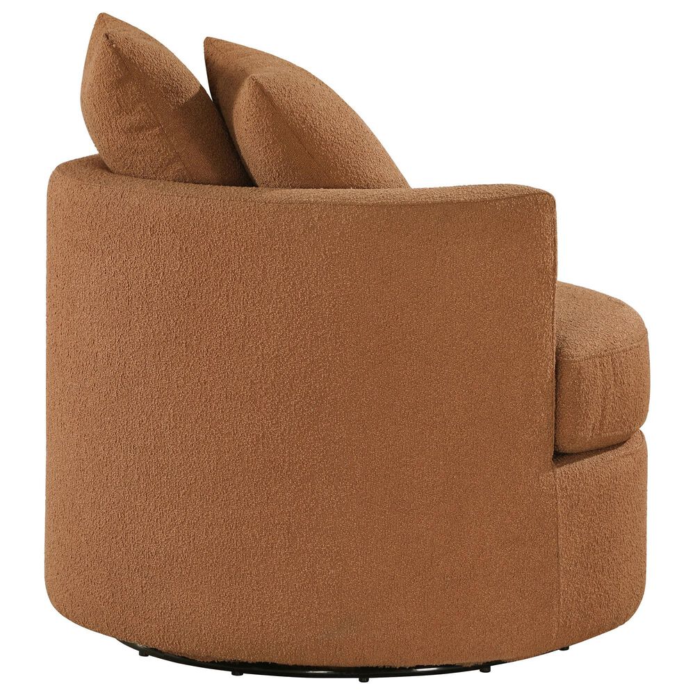 Coaster Debbie Swivel Accent Chair in Burnt Orange, , large