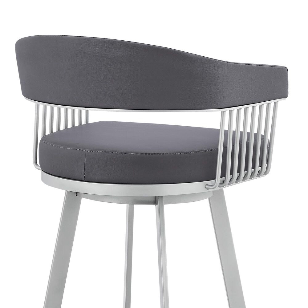 Blue River Chelsea 25&quot; Counter Stool with Slate Gray Cushion in Silver, , large