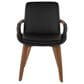Lumisource Cosmo Arm Chair with Black Faux Leather Cushion in Walnut, , large