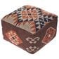LR Home 18" Square Kilim Pouf in Brown and Orange, , large