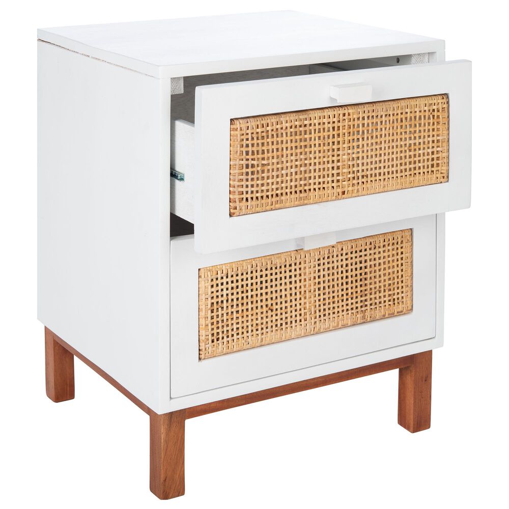 Safavieh Tegan 2-Drawer Nightstand in White, , large