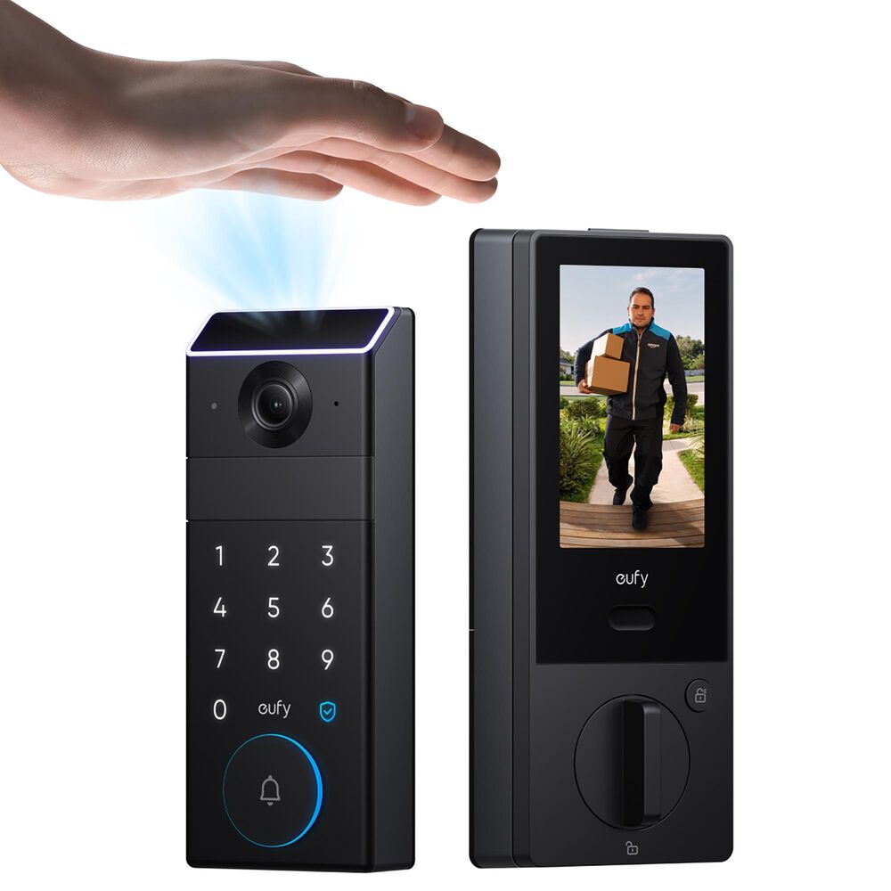 eufy FamiLock S3 Max Video Doorbell and Palm Scanner in Black, , large