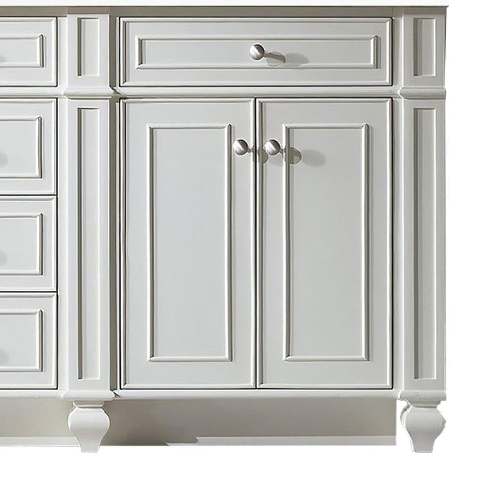 James Martin Vanities Bristol 72&quot; Double Bathroom Vanity in Bright White with 3 cm White Zeus Quartz Top and Rectangular Sinks, , large
